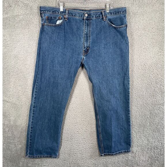 Levi’s 505 Red Tab Men’s Size 44x30 Blue Jeans Straight Leg Denim 100% Cotton - Picture 1 of 9